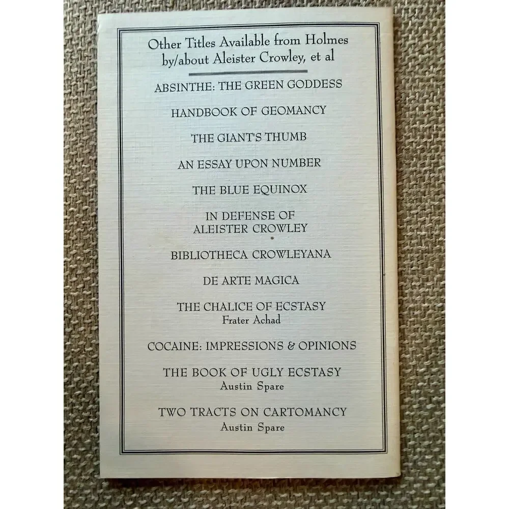 Absinthe The Green Goddess by Aleister Crowley 1995